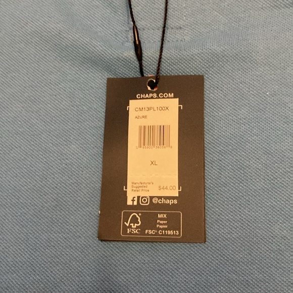 Chaps every day polo shirt short sleeve XL light blue new with tags 100% cotton - Picture 5 of 10